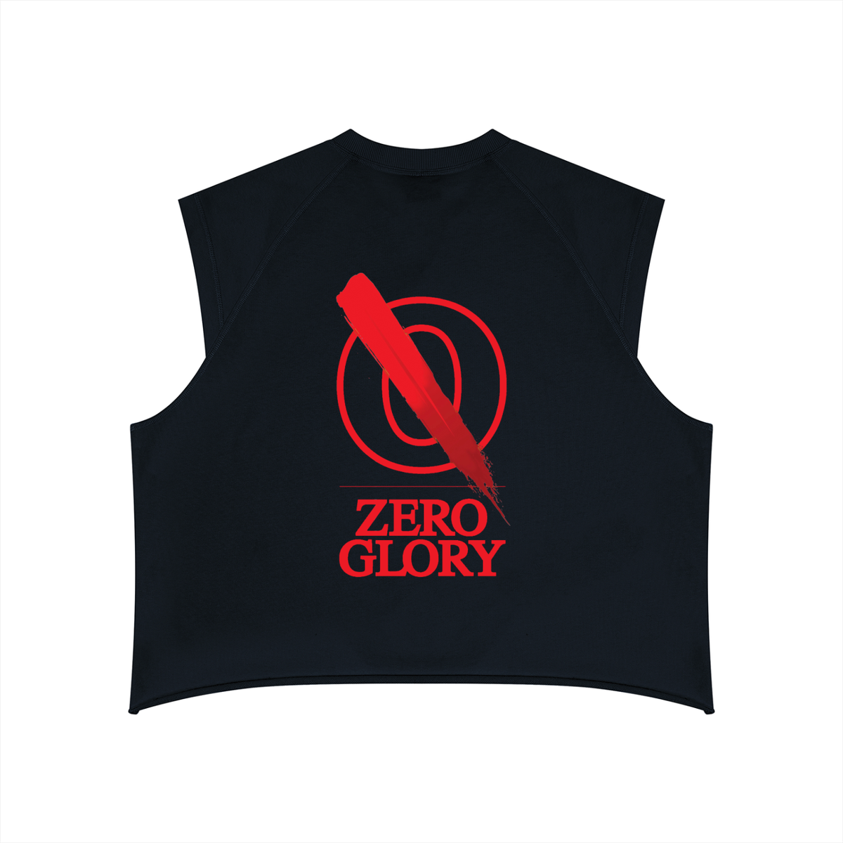 Zero Glory logo graphic on the Vintage Boxy Raw Hem Tank Top