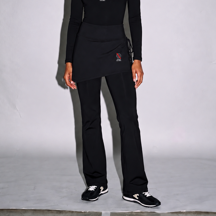 Women’s Skirted Flare Yoga Leggings — Black — Zero Glory