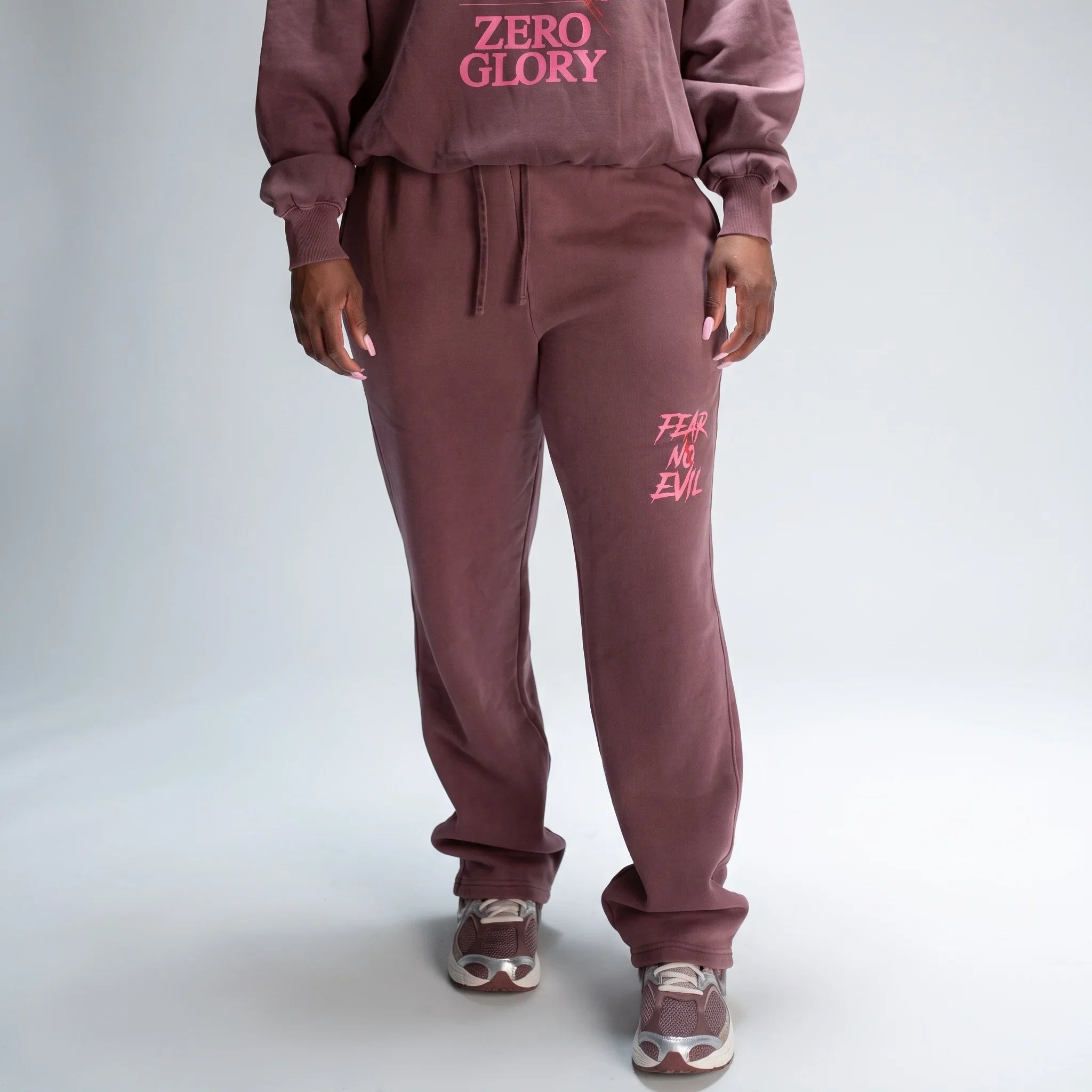 Model wearing Pepto Joggers in a soft cotton-blend fabric by Zero Glory, showcasing relaxed fit and streetwear style.