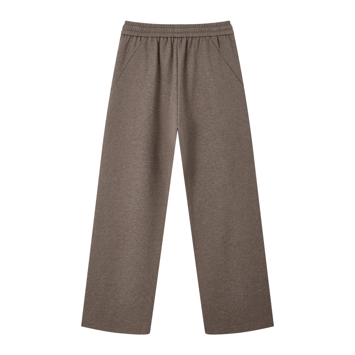 320GSM Men's Old Money Textured Curved-Seam Straight-Leg Pants Brown