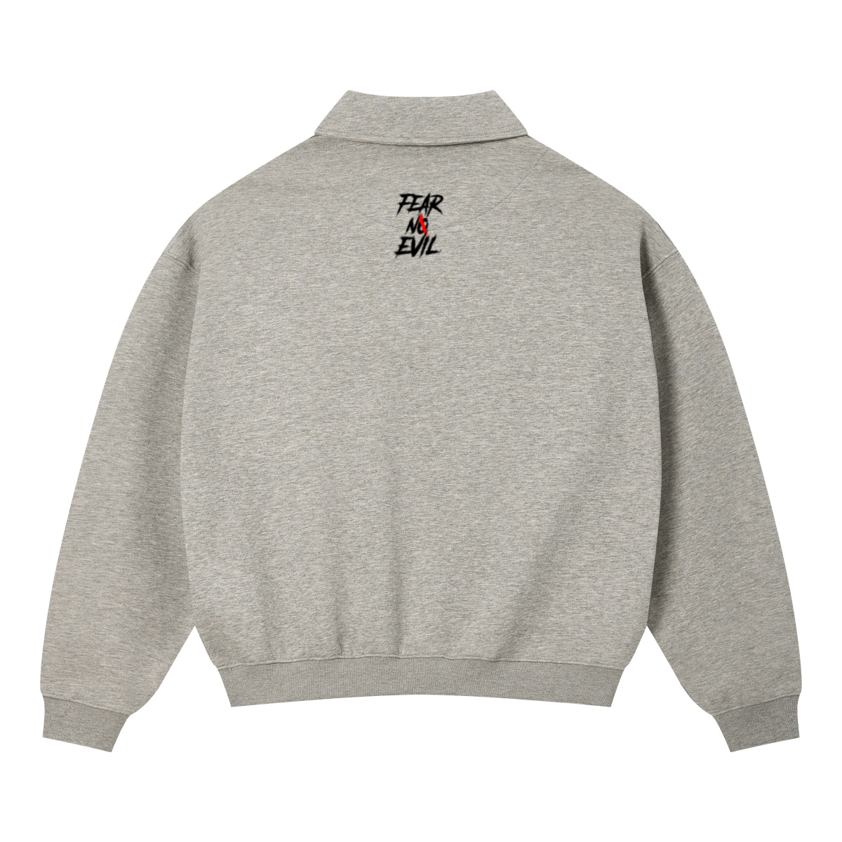 320GSM Men's Old Money Convertible-Collar Half-Zip Polo Sweatshirt Oat Gray