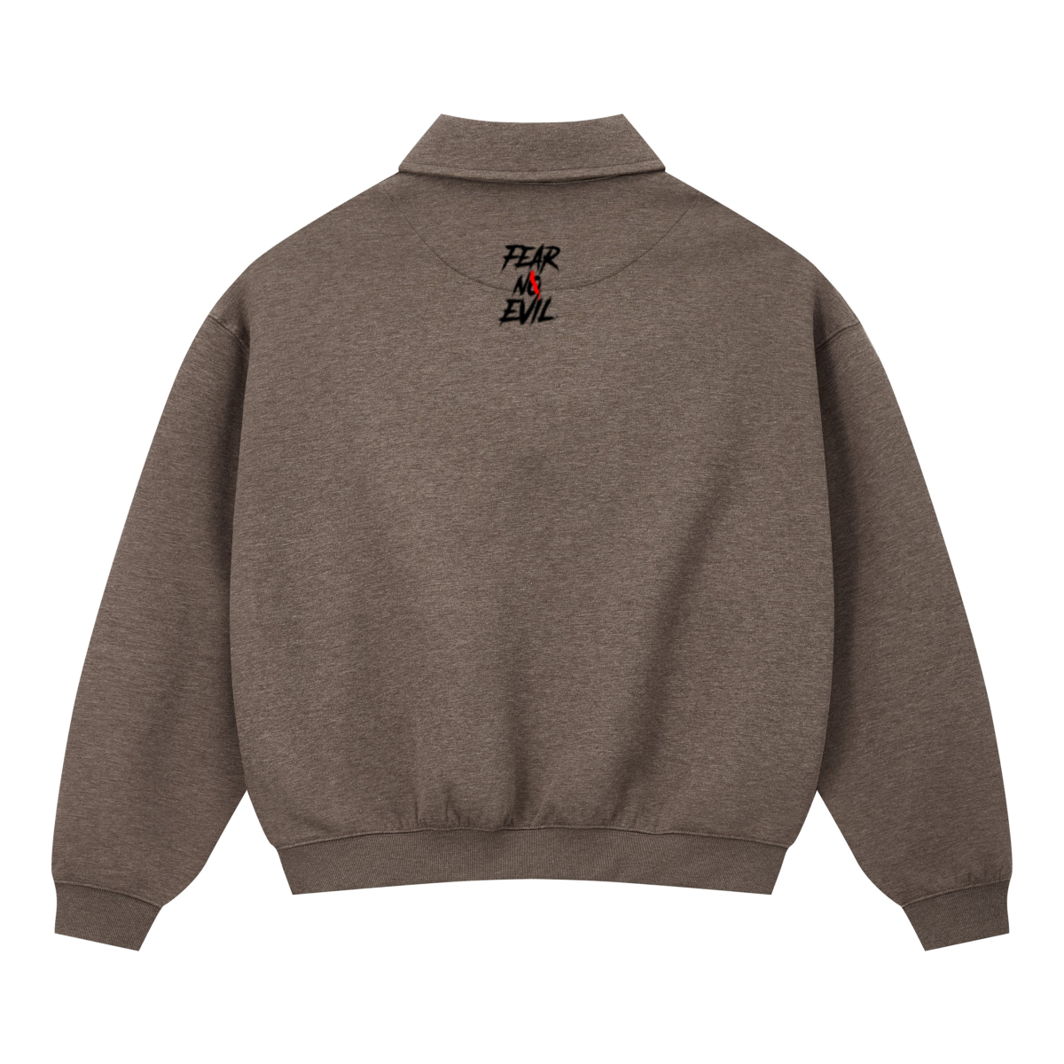 320GSM Men's Old Money Convertible-Collar Half-Zip Polo Sweatshirt Brown