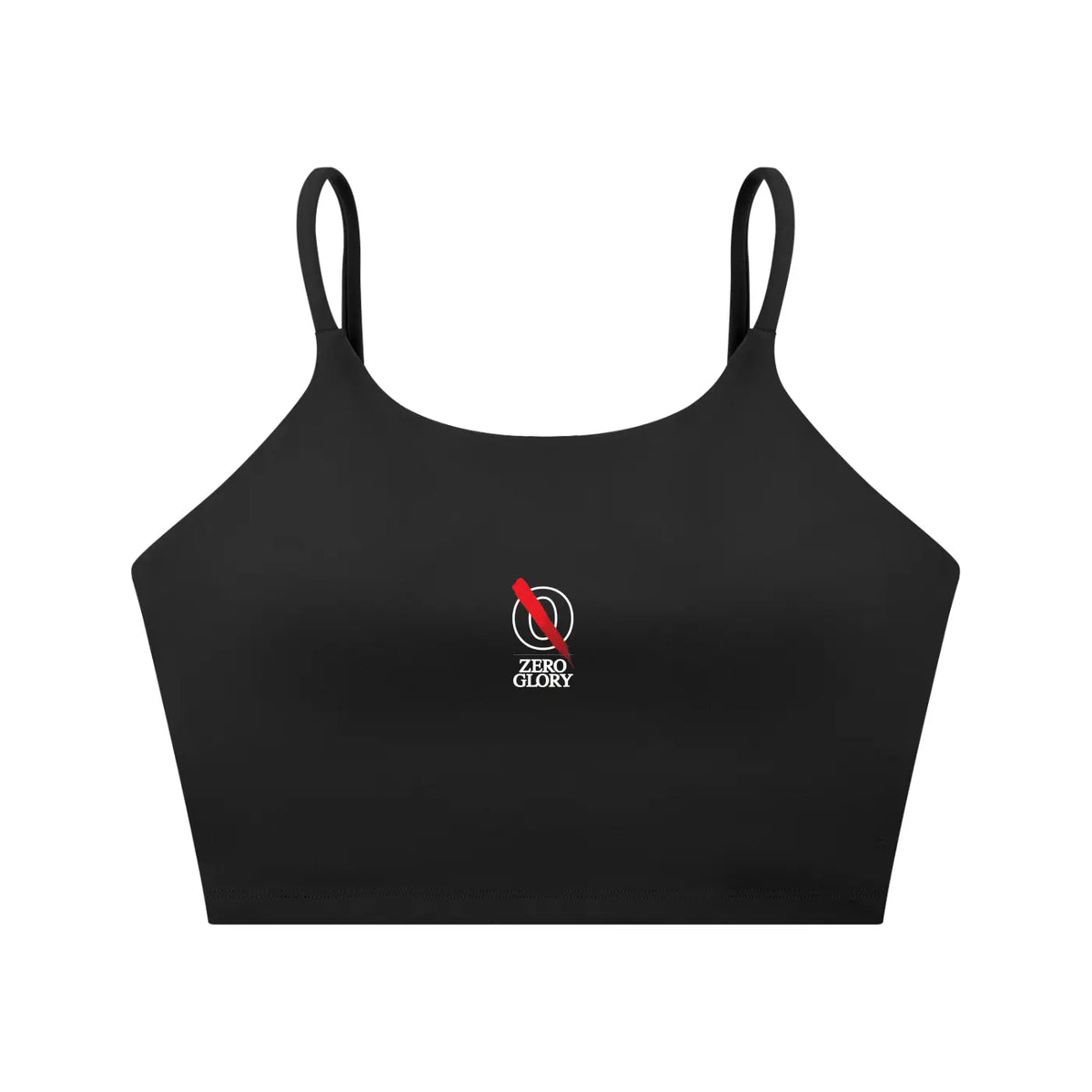 Women's performance cropped tank top in black with logo, ideal for training and active wear. Sleek and stylish.