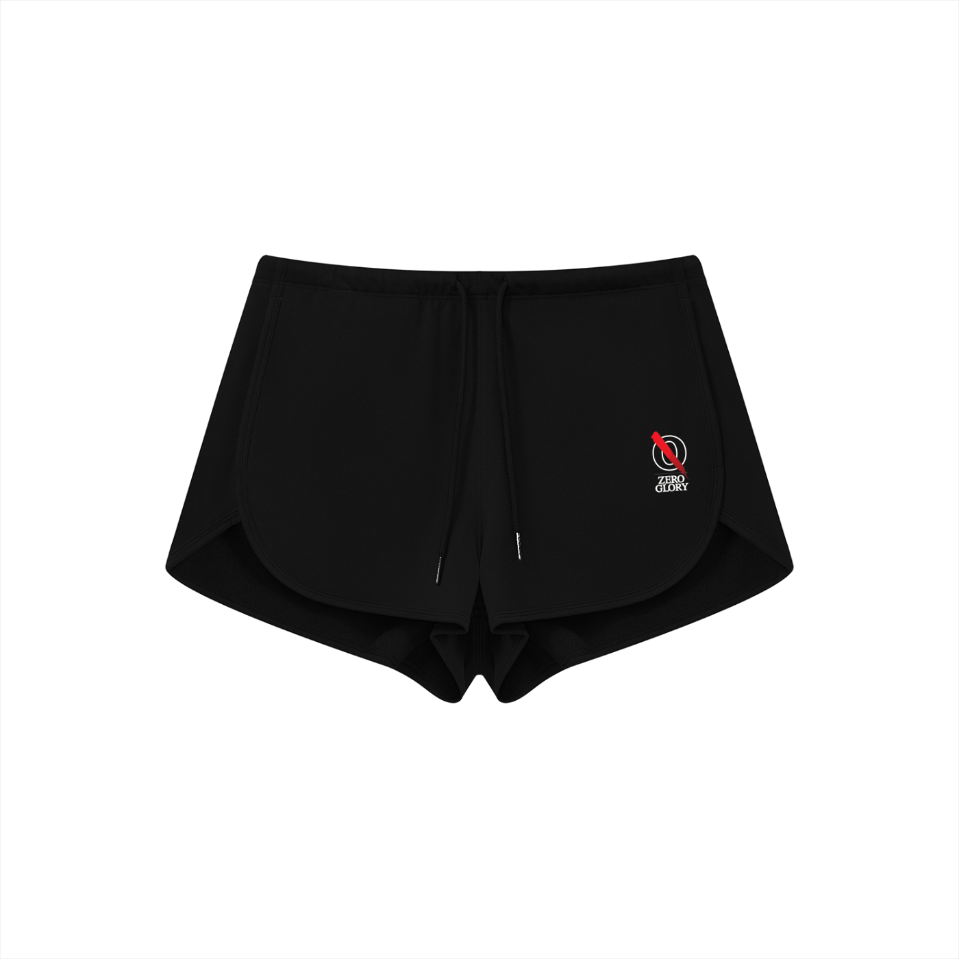 Zero Glory women’s heavyweight relaxed shorts front view black