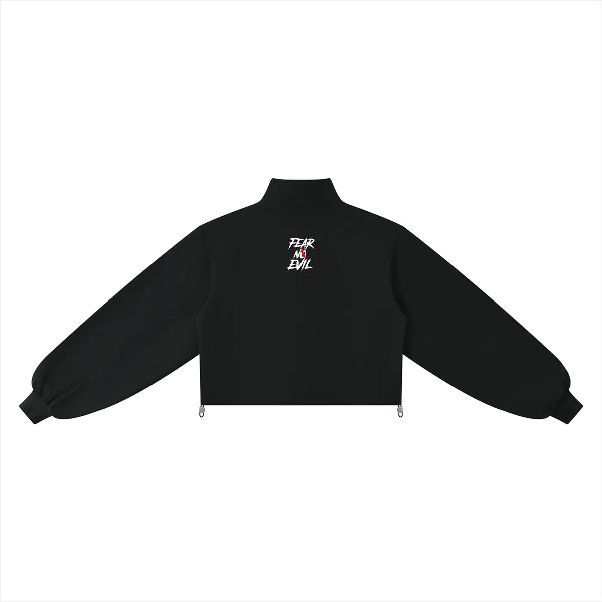 Zero Glory women’s black heavyweight quarter-zip sweatshirt back view