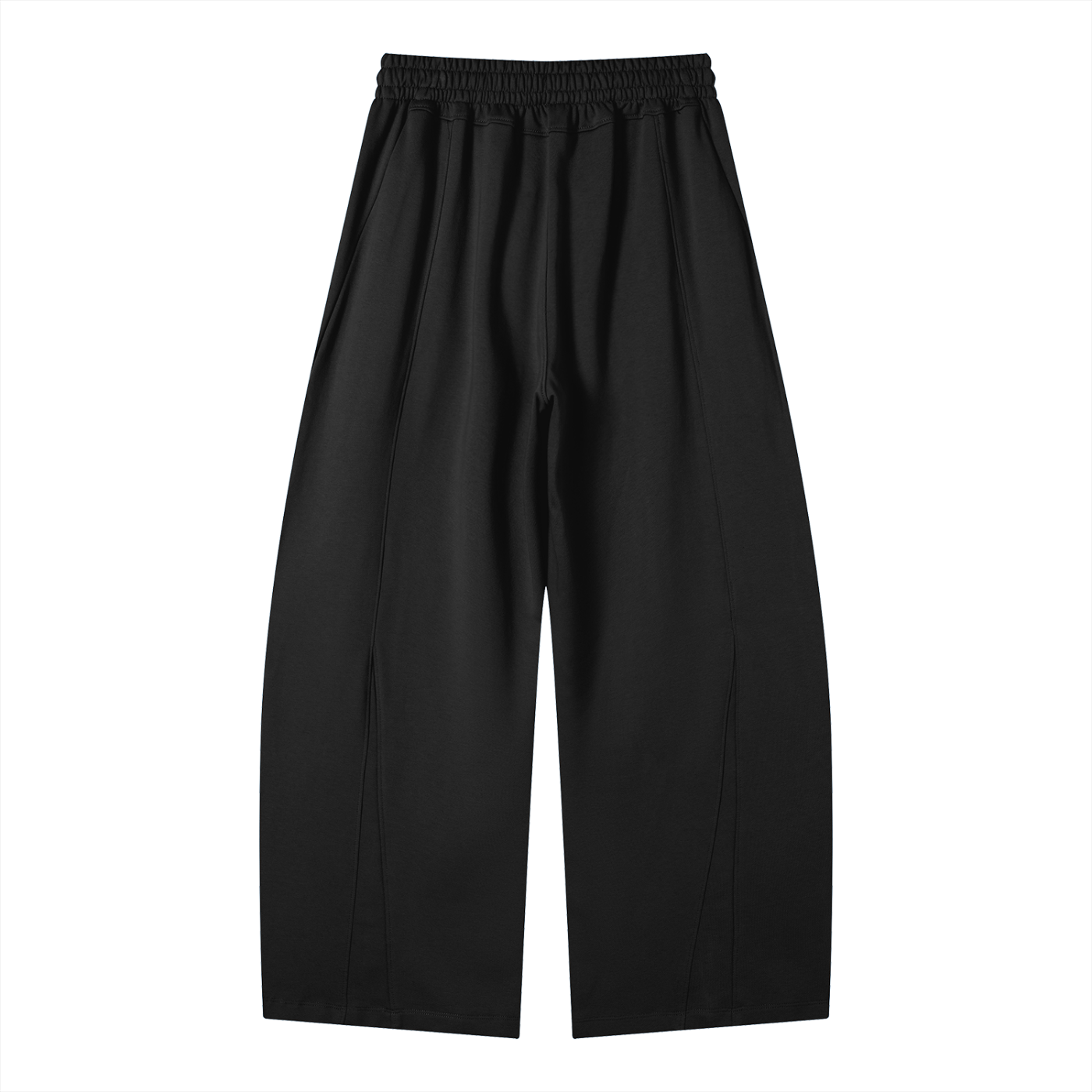 premium palazzo wide leg pants in black with a relaxed silhouette and elastic waistband