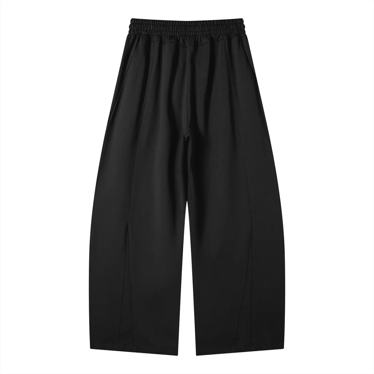 premium palazzo wide leg pants in black with a relaxed silhouette and elastic waistband
