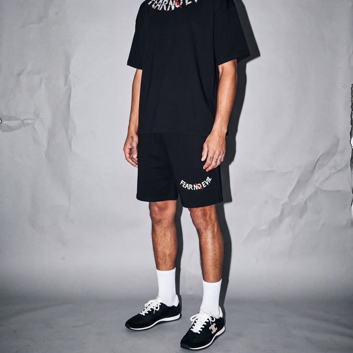 Fear No Evil bottoms — Zero Glory Fear No Evil Batwing Tee and Fleece Shorts Set — the bottom piece