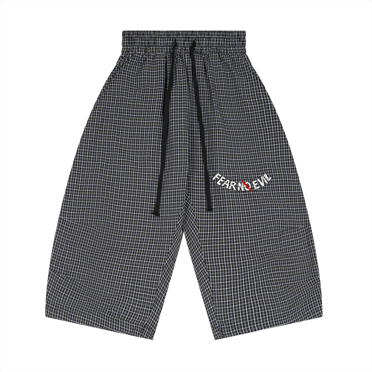 Fear No Evil Men's Plaid Capri Shorts
