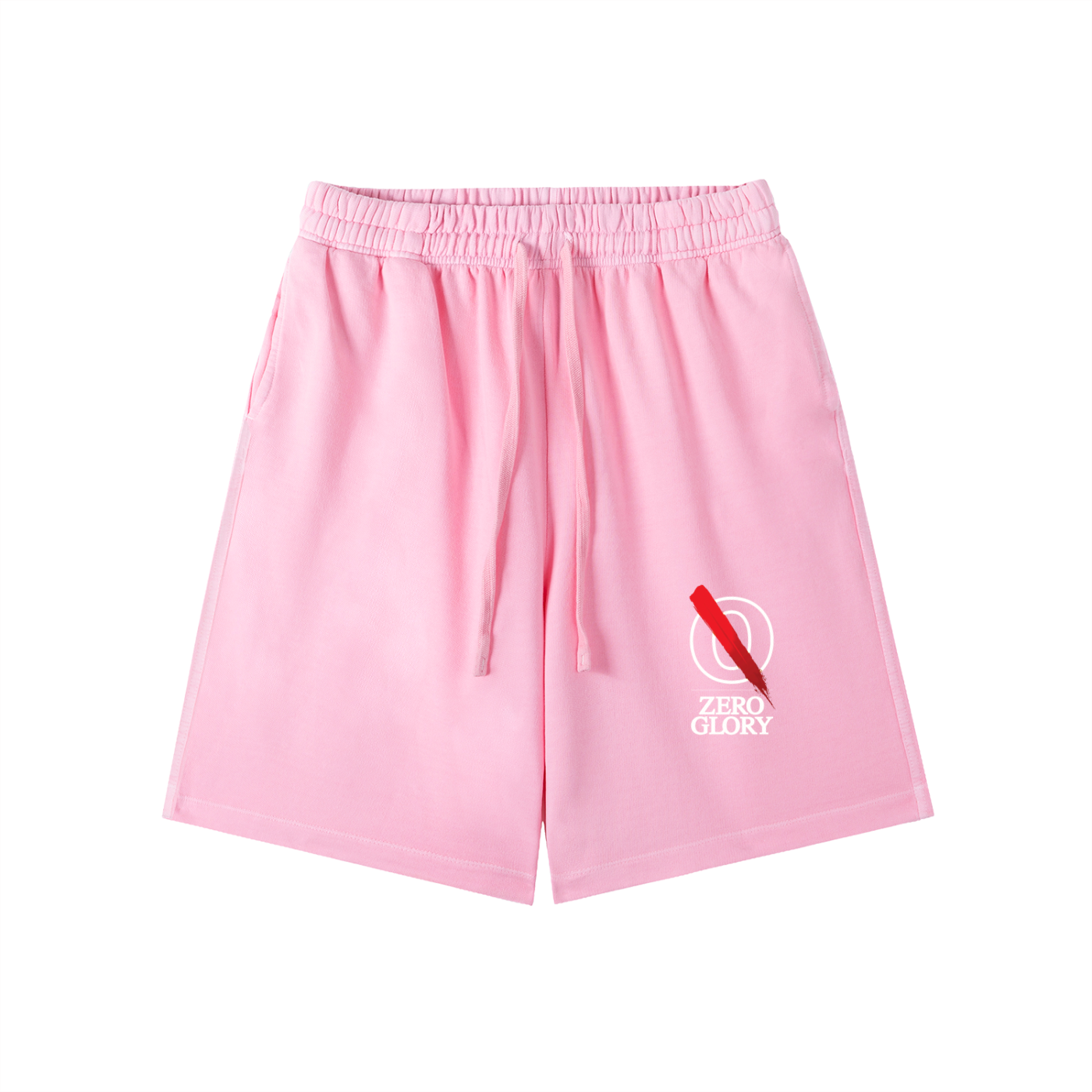 Unisex Pink Wash Cotton Shorts by Zero Glory