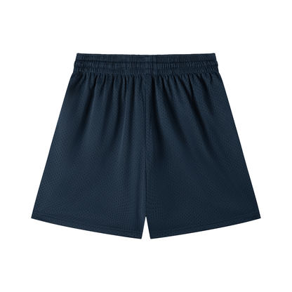 Zero Glory Deep Blue Mesh Drawstring Shorts by Shannon Spence