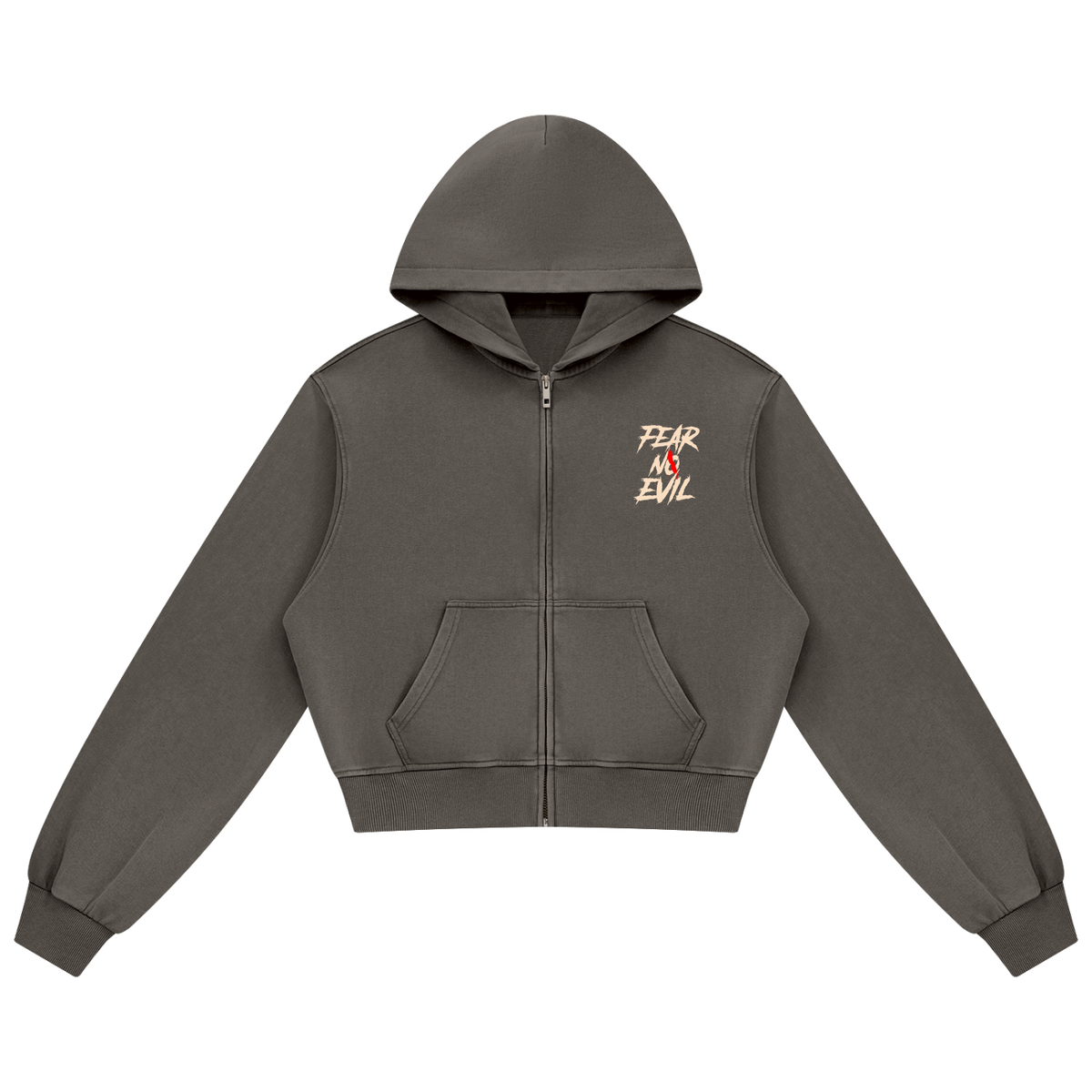 Women's Fear No Evil Mineral Wash Full Zip Hoodie