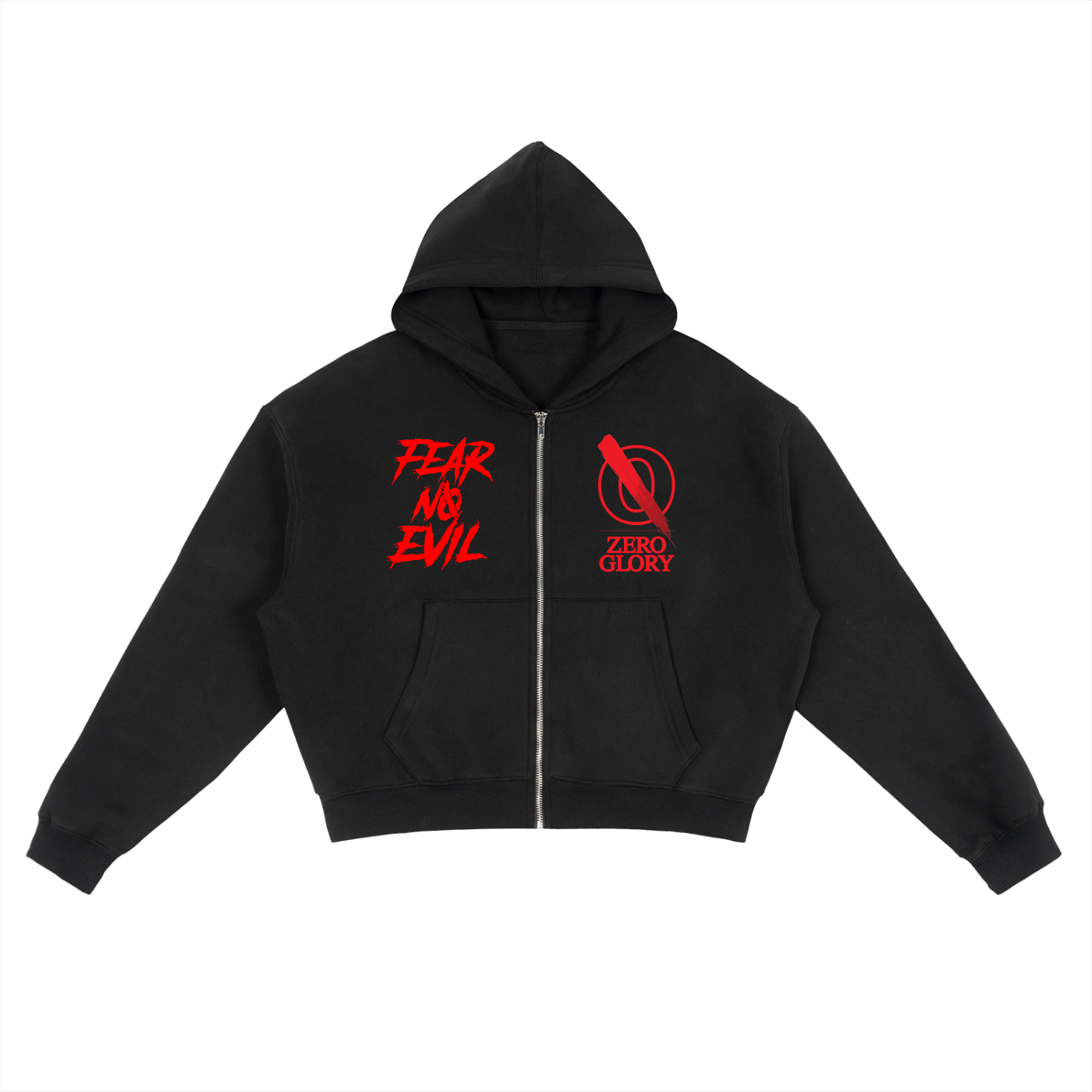 Red and Black Boxy Hoodie by Zero Glory
