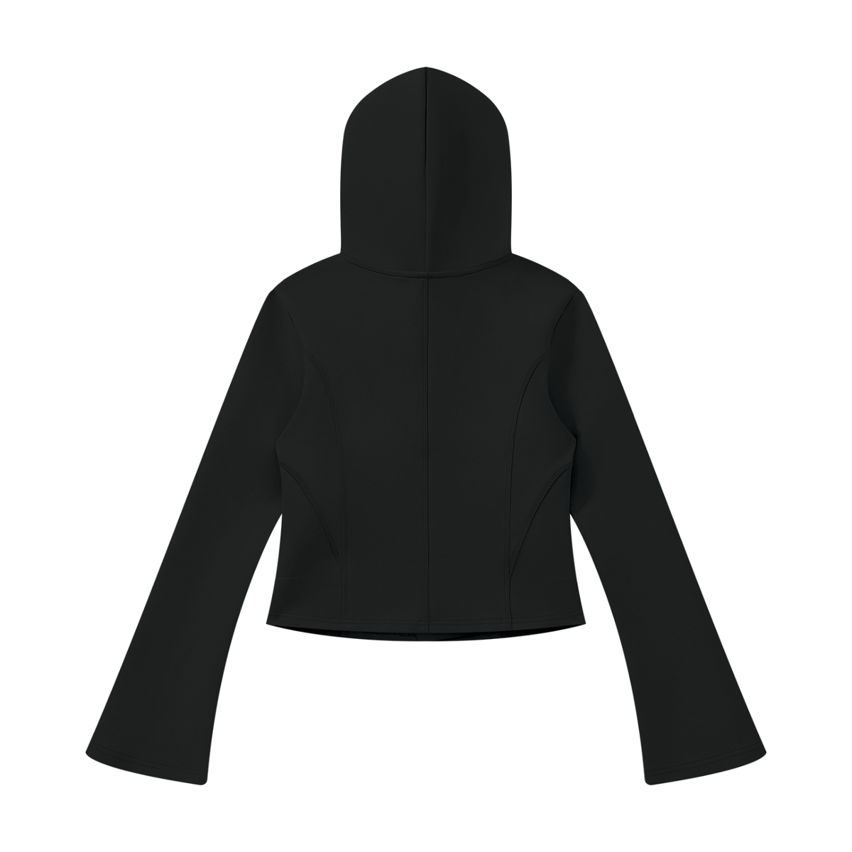 Zero Glory Women's Asymmetric Zip Hoodie in black — back view
