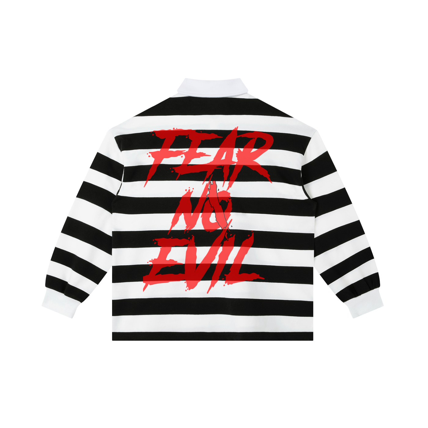 By His Stripes Long Sleeve Polo