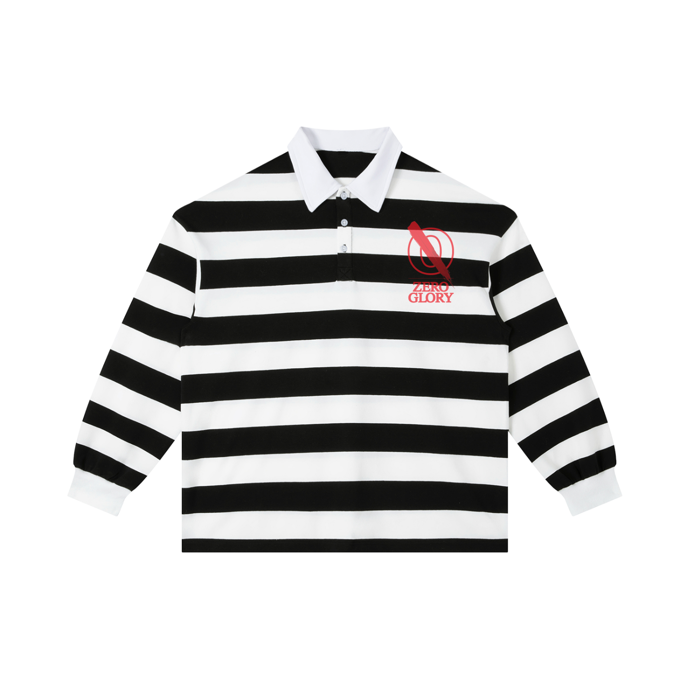 By His Stripes Long Sleeve Polo