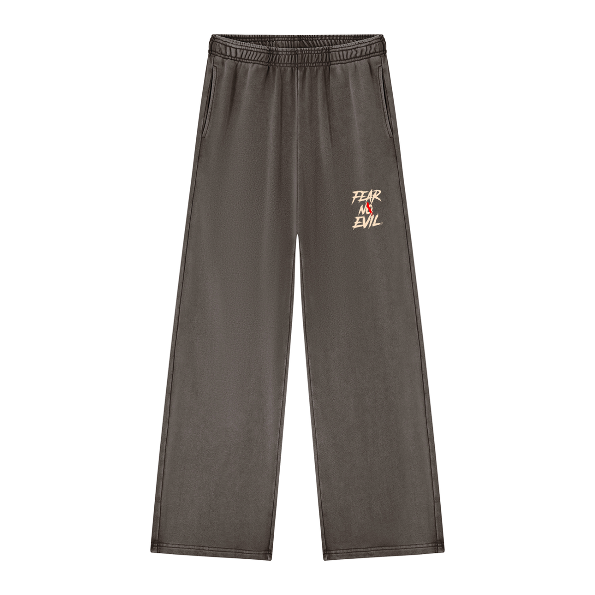 Fear No Evil Mineral Wash Straight Sweatpants — Zero Glory
