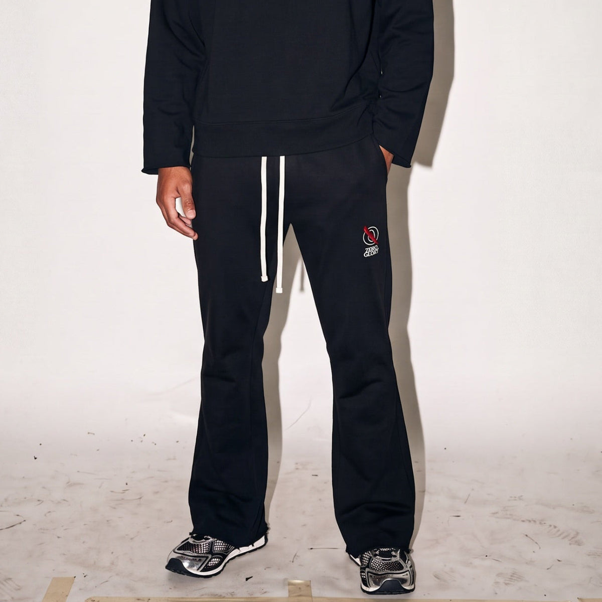 Zero Glory Unisex Mock Neck Sweatshirt and Flared Sweatpants Set — the bottom piece