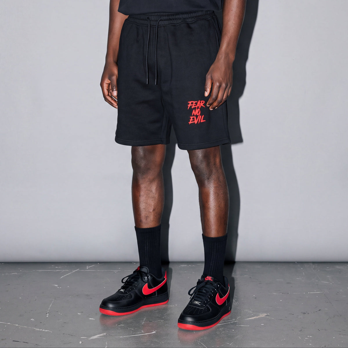 Fear No Evil Fleece Shorts — Zero Glory