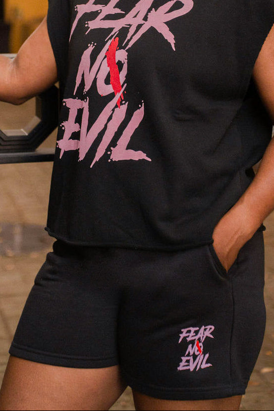 Fear No Evil “Halo” Women’s Jogger Shorts by Zero Glory