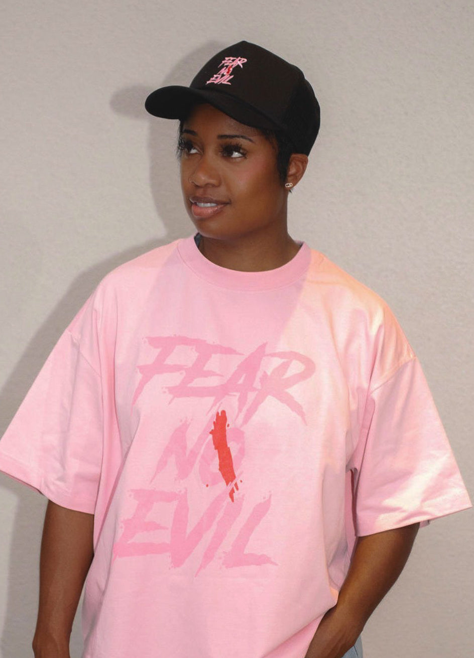 Fear No Evil Pink/Black Trucker Hat by Zero Glory