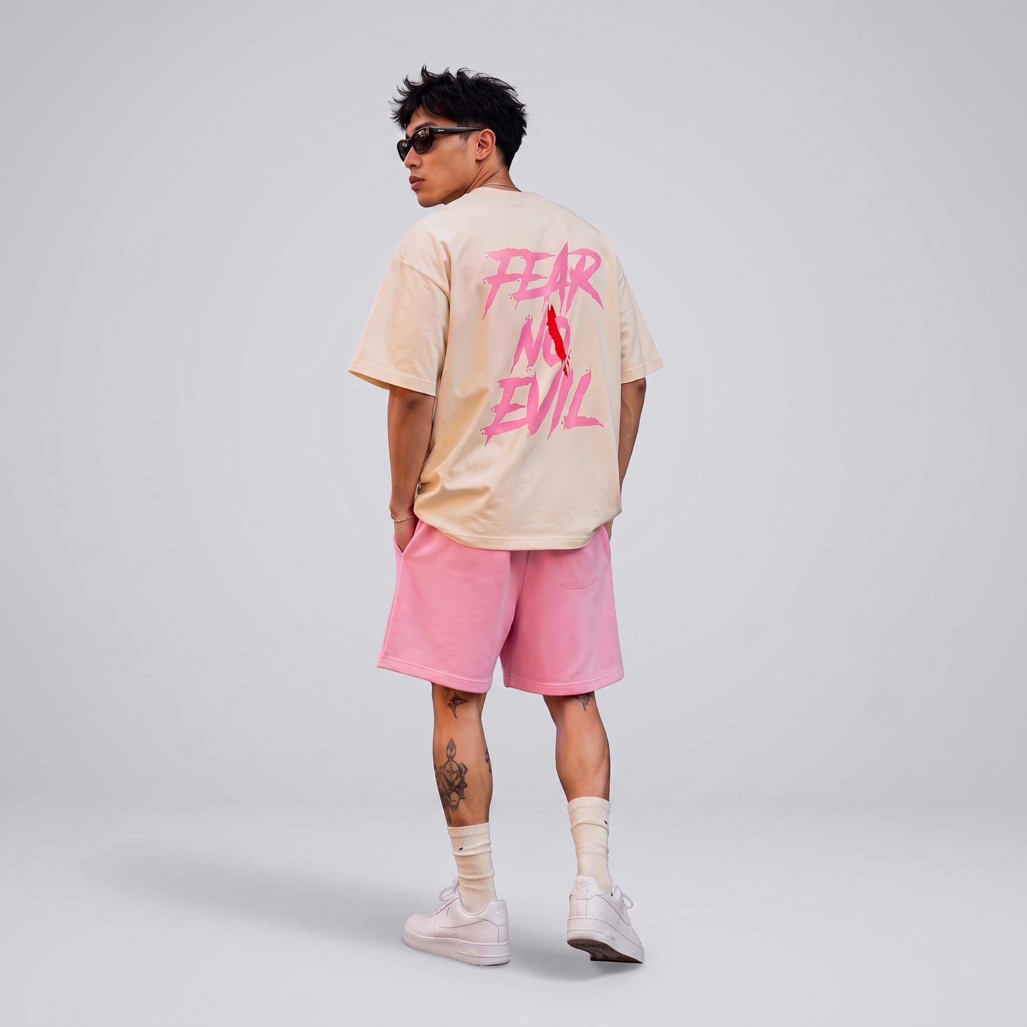 Vintage Unisex Pink Cream Tee  by Zero Glory