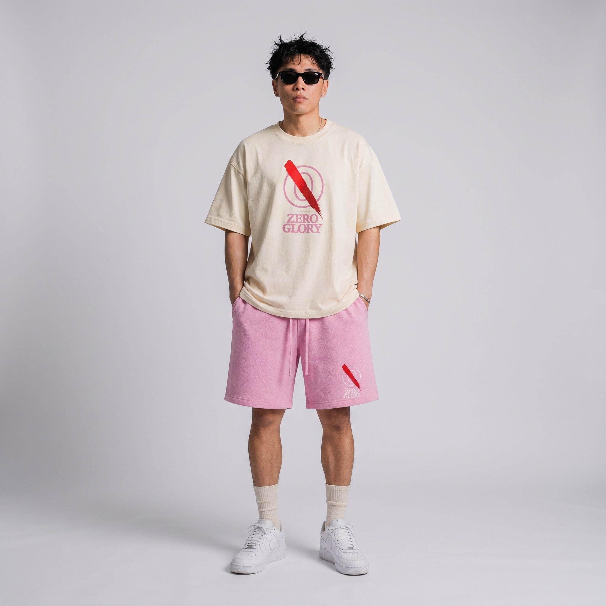 Vintage Unisex Pink Cream Tee  by Zero Glory