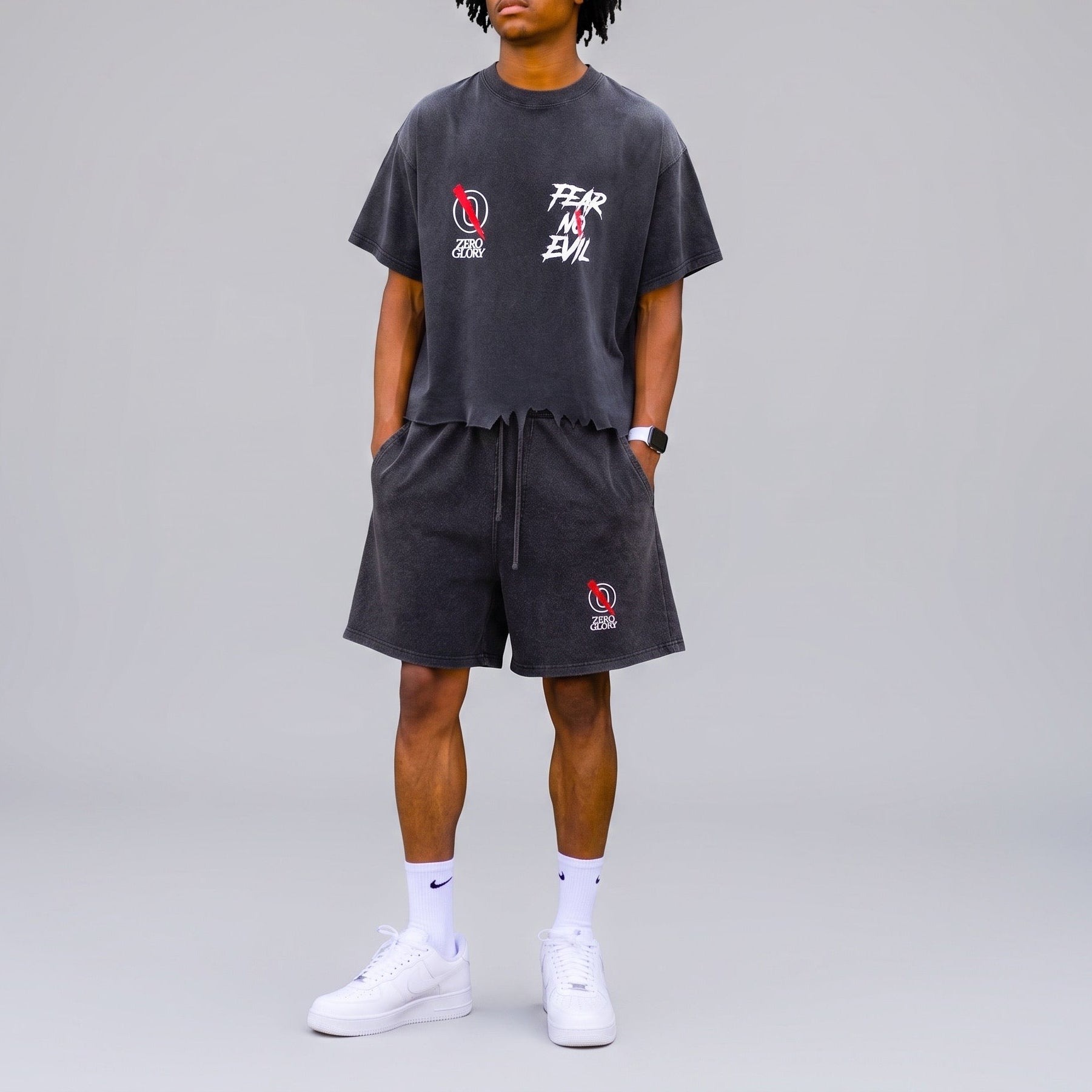 Heaven Sent Snow Washed Shorts by Zero Glory