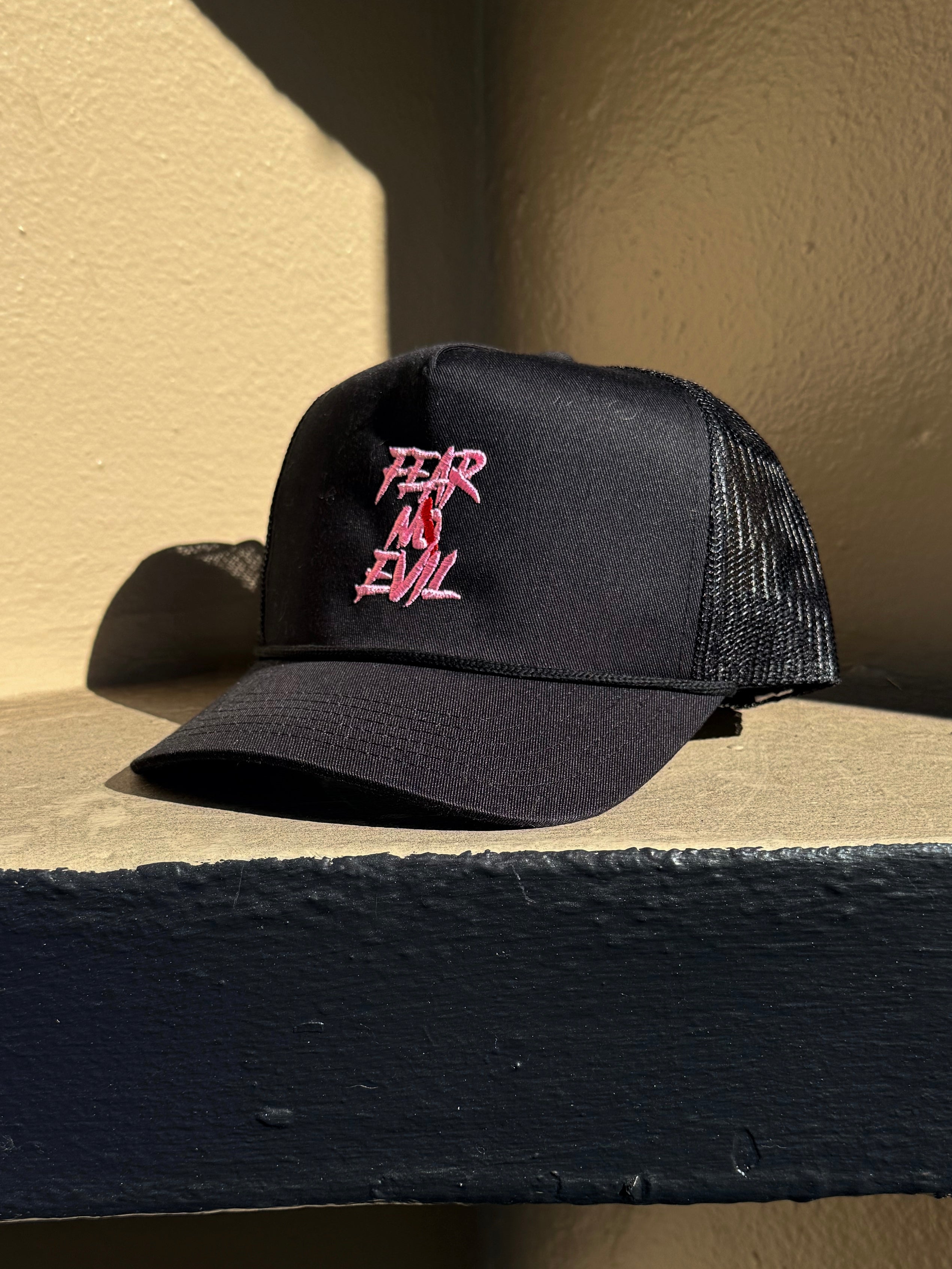 Fear No Evil Pink/Black Trucker Hat by Zero Glory
