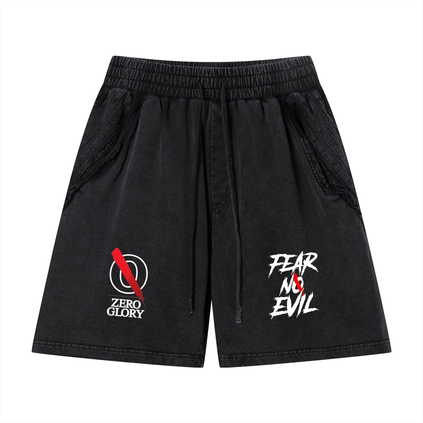 Unisex Vintage Wash Raw Edge Shorts