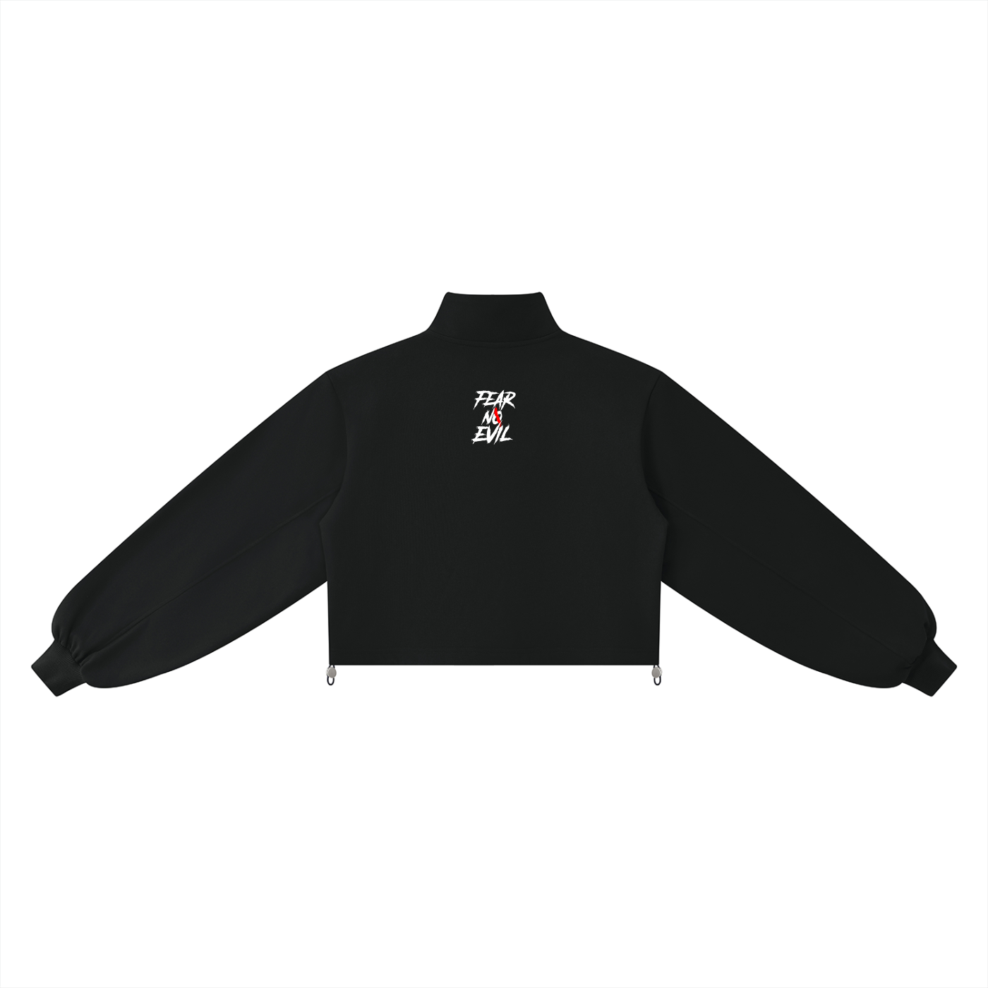 Zero Glory women’s black heavyweight quarter-zip sweatshirt back view